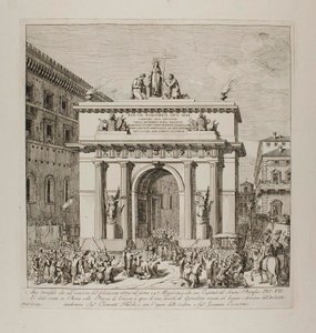 Pius VII.s triumfindtog i Rom den 24. maj 1814 af Bartolomeo Pinelli