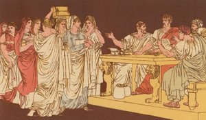 Romerske damer medbringer deres smykker af Bartolomeo Pinelli