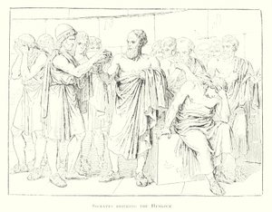 Sokrates drikker skarntyde (litografi) af Bartolomeo Pinelli