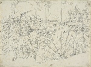 Studie til begivenheder i Massaronis liv, en italiensk bandit af Bartolomeo Pinelli