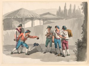 Boccia-spillet af Bartolomeo Pinelli