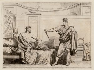 Titus Manlius Torquatus tvinger Marcus Pomponius til at trække anklagerne mod sin far tilbage (radering)
