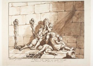 Ugolini della Gherardesca og hans sønner i Sultetårnet af Bartolomeo Pinelli