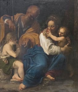 Hellige familie og den hellige Johannes Døberen af Bartolomeo Schedoni