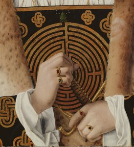 Portræt af en mand, detalje af hans hænder