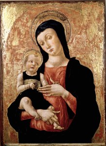Jomfru med barn Maleri af Bartolomeo Vivarini (ca. 1432-efter 1491) 1400-tallets Venedig museum Correr