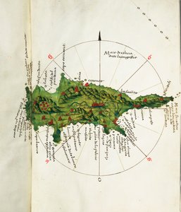 Kort over Cypern, ca. 1485 (pergament)