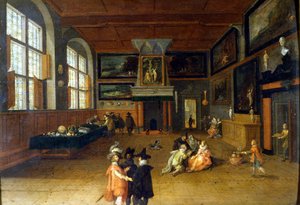Interiør af et hollandsk herrehus fra det 17. århundrede. Maleri af Bartholomeus van Bassen (1590 - 1652), Museo del Castello Milan.