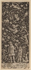 Ornament med løv og fugle af Bartolomeus van Lochom after Hans Janssen