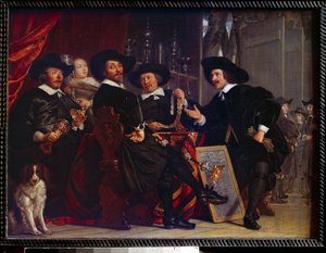 Les syndics des arbaletriers de San Sebastian et Amsterdam-maleri af Bartholomeus Van der Helst (1613-1670) af Bartolomeus van der Helst