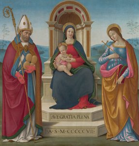Madonna og barn med St. Justus af Volterra og St. Margaret af Antiochia