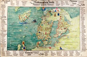 Kort over Skandinavien af Battista Agnese
