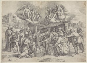 Tilbedelse af hyrderne af Battista Franco