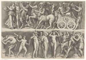 Antik relief med Bacchus og Ariadne