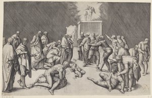 Pagtens Ark i Dagons tempel af Battista Franco