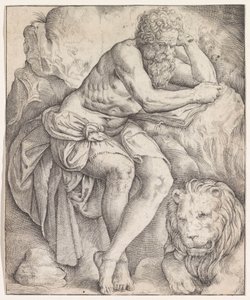 Sankt Jerome af Battista Franco
