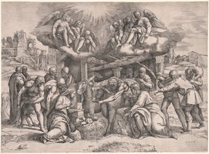 Hyrdernes tilbedelse, ca. 1552. af Battista Franco