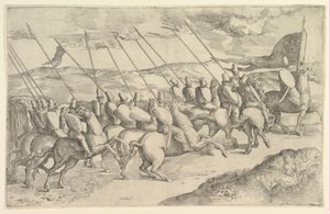 Et Kompagni af Ryttere. af Battista Franco Veneziano
