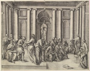 Kristus blandt lægerne, ca. 1540-45. af Battista Franco Veneziano