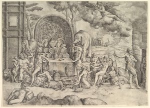 Amor og Psyches bryllup højre panel, ca. 1530-61.