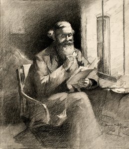 En god historie, 1889 (kul på cremevævet papir) af Bayard Henry Tyler