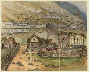 Kirk G boe Inn & ruiner Faroe Island af Bayard Taylor