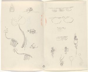 Studier til smykkedesign [verso] af Beatrice Godwin Whistler