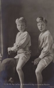 Hertugen De Brabant, Greven af ​​Flandern, på legetøjselefant af Belgian Photographer
