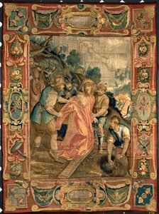 Kristus bliver berøvet sit tøj. Gobelin fremstillet af producenterne i Bruxelles. 1500-tallets gener, Musei di Strada Nuova af Belgian School