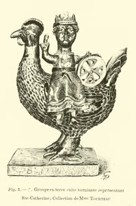 Glaseret terracotta figur, der forestiller St. Catherine af Belgian School