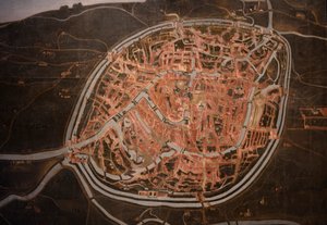 Kort over Brugge. anonym. 1546-1600. Detalje (maleri) af Belgian School