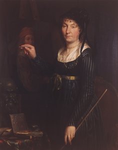 Portræt af en kunstner (selvportræt?) 1800 (olie på lærred) af Belgian School