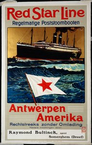 Red Star Line, Antwerpen Amerika, ca. 1899 af Belgian School