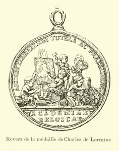 Bagsiden af Charles of Lorraines medalje af Belgian School