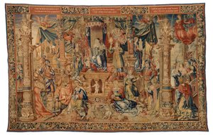 Tapestry, Faith Velkommen til antikkens helte, lavet i Bruxelles, Belgien af Belgian School