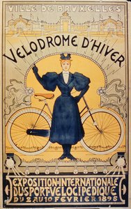 Vintercykelvæddeløbsbane, International Udstilling af Velocipede Sports Bruxelles, 2-10 februar 1895 af Belgian School