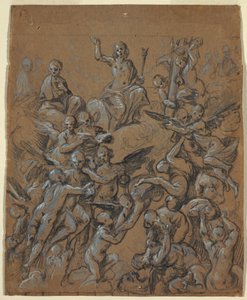 Tegning, Kristus i herlighed med engle, ca. 1630
