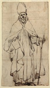 Tegning, stående biskop, ca. 1620 af Belisario Corenzio