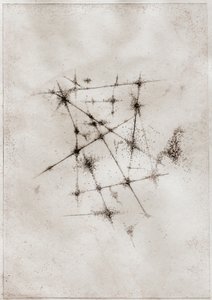 Nebula, 2018 (tørnål på papir) af Bella Larsson