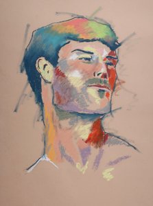 Farvestudie 12, 2023 (pastel på papir) af Ben Benet