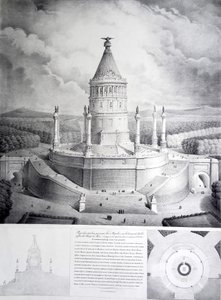 Projekt for en grav, der ville blive rejst til Napoleon i Chaillots højder foran Champ de Mars af Benard et Cie Imprimerie Lemercier
