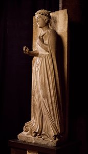 Forår, skulptur fra Årstidernes cyklus, af Benedict Antelami (1178-1233), Baptisteriet i Parma, Emilia-Romagna, Italien