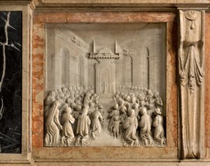 Krypten, Ark af de hellige Marcellinus og Peter Exorcist, Benedict Briosco 1506-08, Miracle of Doves