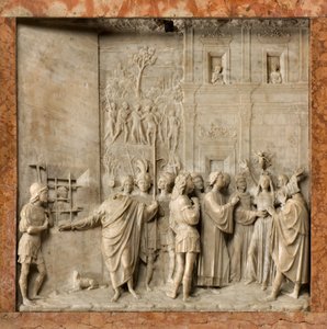 Krypten, de hellige Marcellinus og Peters eksorcists ark, Benedict Briosco 1506-08, Sankt Peter befrier Pauline af Dæmonen