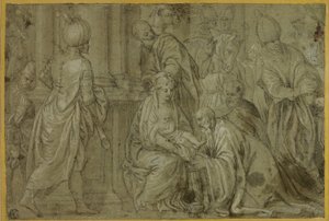 Tilbedelse af de hellige tre konger af Benedetto Caliari