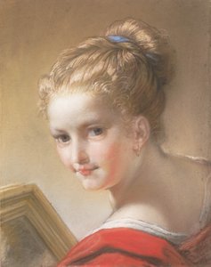 Studie af en pige i rødt, 1717.