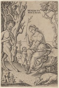 Satyr Familie af Benedetto Montagna