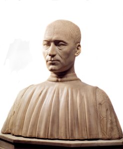 Buste af Philippe Strozzi (eller Filippo) (1489-1538), italiensk condottiere og politiker. Marmorskulptur af Benedetto da Maiano (1442-1497) Paris fra det 15. århundrede, Louvre-museet.