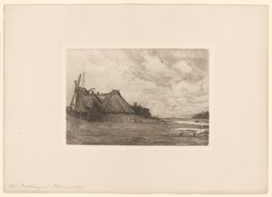 Gård med mølle af Benedikt Momme Nissen
