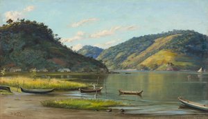 Benedito Calixto - Bugt med både, SP, 1907 af Benedito Calixto